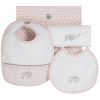 Kit de naissance rose (lot : 1 petit bavoir, 1 grand bavoir, 1 lange) Pluie d'�toile 