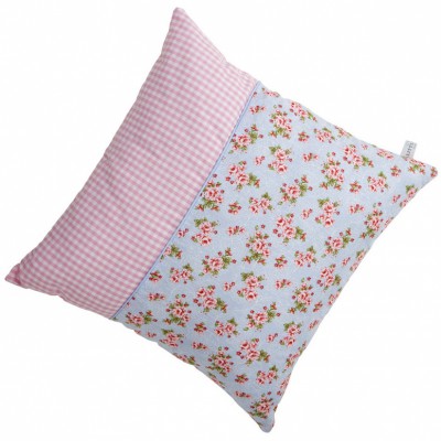 Coussin carré floral rose et bleu (40 x 40 cm)