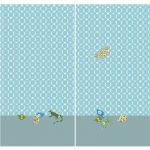 Set de 2 rideaux Silhouettes d'animaux bleu (145 x 280 cm) - Taftan