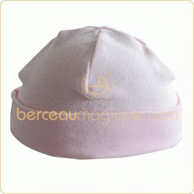 Bonnet de naissance rose par M�r�sine