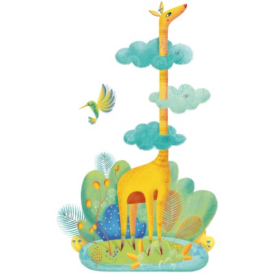 Toise adhésive ambiance tropicale by leïla brient girafe (75 x 126,5 cm)