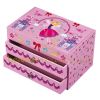 Grande bo�te � bijoux musicale 2 tiroirs Princesse f�e rose