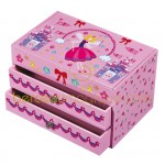 Grande bo�te � bijoux musicale 2 tiroirs Princesse f�e rose - Trousselier