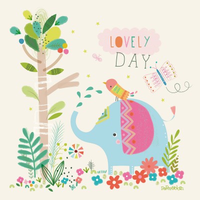Tableau safari princess by paper & cloth little elephant (30 x 30 cm)
