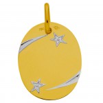 M�daille ovale 2 �toiles filantes (or jaune) - A.Augis