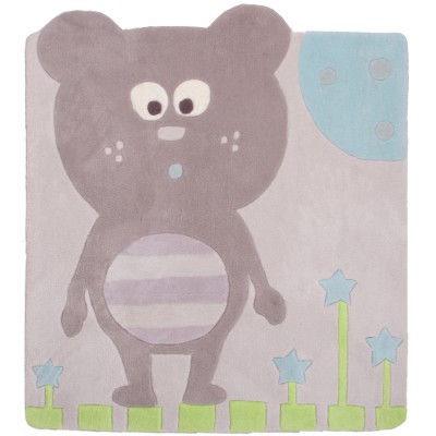 Tapis enfant ours rigolo rocco (106 x 123 cm)