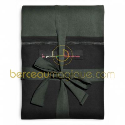 Echarpe de portage Gris-Vert poche Noir (LONGUE) par Je Porte Mon B�b�