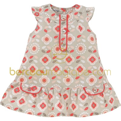 Robe fleurie Corail, rouge & co par Sucre d'orge