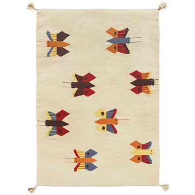 Tapis enfant kilim papillons (110 x 160 cm)