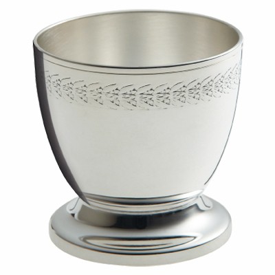 Coquetier Lauriers (m�tal argent�) par Ercuis