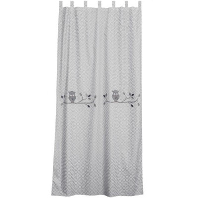 Rideau hiboux gris (145 x 280 cm)