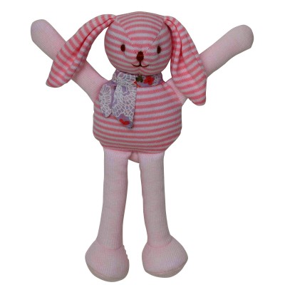 Hochet lapin ray� rose Liberty (16 cm) par Trousselier