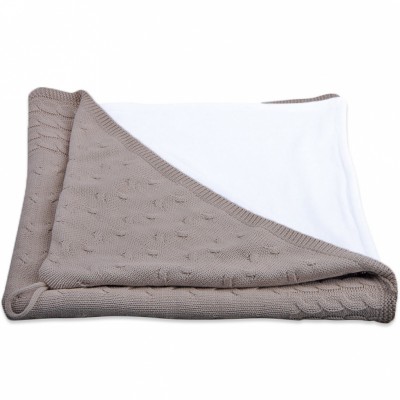 Cape de bain cable chenille taupe (80 x 80 cm)