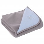 Couverture r�versible double polaire taupe et ciel (100 x 72 cm) - Red Castle