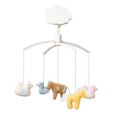 Mobile musical ferme pastel par Trousselier