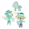 Petits personnages en bois Scrapbook bleu