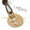 Pendentif ''I am'' Gar�on (Or jaune)