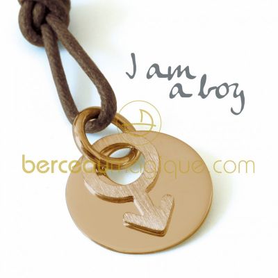 Pendentif ''I am'' Gar�on (Or jaune) par Mikado