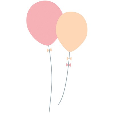 Sticker ballons rose et orange animals party by sarah betz
