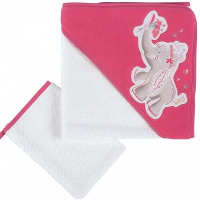 Set de bain serviette et gant anna et pili (75 x 75 cm)