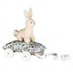 Coussin � roulettes imprim� bleu Lapin (24 cm) - Trousselier
