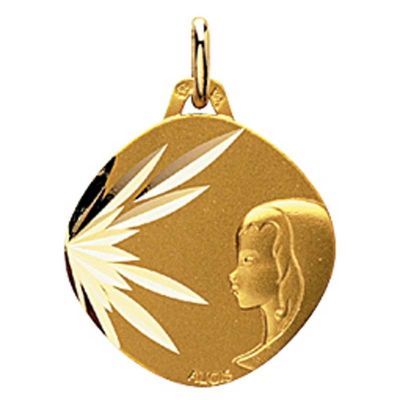 M�daille Vierge � l'�toile (or jaune) par A.Augis
