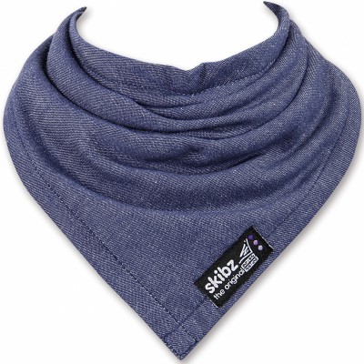 Bavoir-bandana doublé denim bleu skibz