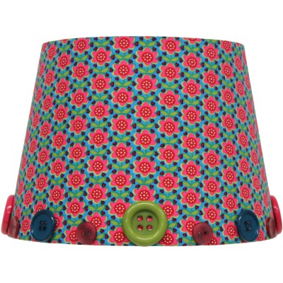 Abat-jour retro vintage bleu pour lampe (20 x 15 cm)