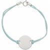 Bracelet cordon Plaque unie (or blanc 750�)
