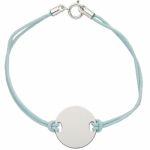 Bracelet cordon Plaque unie (or blanc 750�) - Berceau magique bijoux