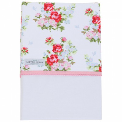 Drap de berceau floral rose (70 x 100 cm)