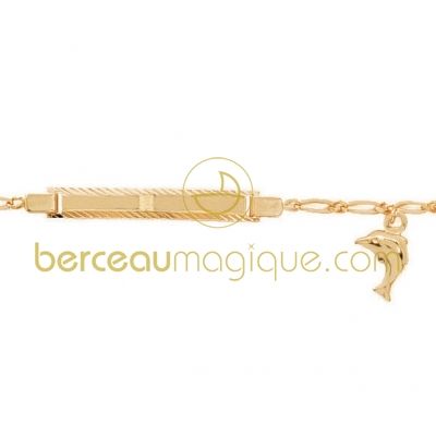 Bracelet identit� b�b� Breloque dauphin  par Berceau magique bijoux