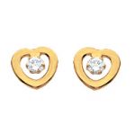 Boucles d'oreilles bouton coeur ajour� (or jaune 750�) - Berceau magique bijoux