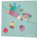 Cadre toile bleu Les jolis pas beaux (30 x 30cm) - Moulin Roty