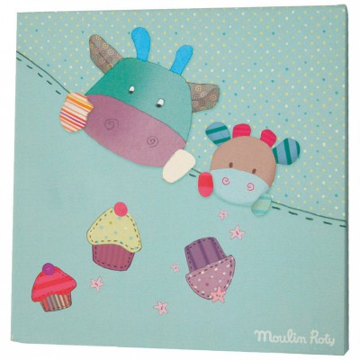 Cadre toile bleu les jolis pas beaux (30 x 30cm)