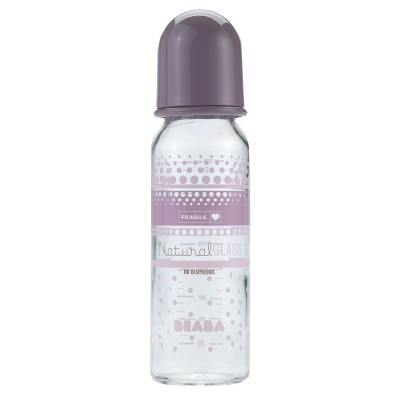 Biberon en verre 250mL poudr� rose par B�aba