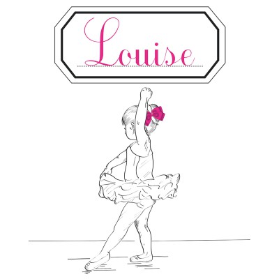 Tableau blanc danseuse personnalisable (20 x 20 cm)