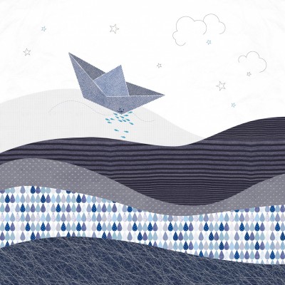 Tableau en mer by sophie cordier au sommet de la vague (30 x 30 cm)