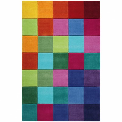 Tapis smart square petits carreaux multicolores (110 x 170 cm)
