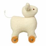 Mini mouton � roulettes ivoire (12 cm) - Trousselier