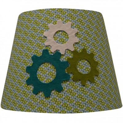 Abat-jour robotic vert engrenages pour lampe debout (35 x 28 cm)