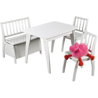 Ensemble table et chaises bambino blanc (4 pièces)