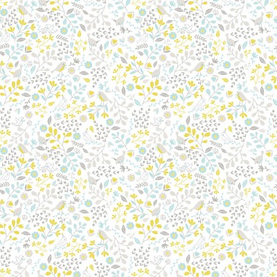 Papier peint sweet fleuri bleu by flora waycott (2,5 m)