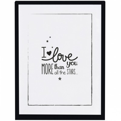 Poster encadré i love you noir et blanc inspiring words by sophie cordier (30 x 40 cm)