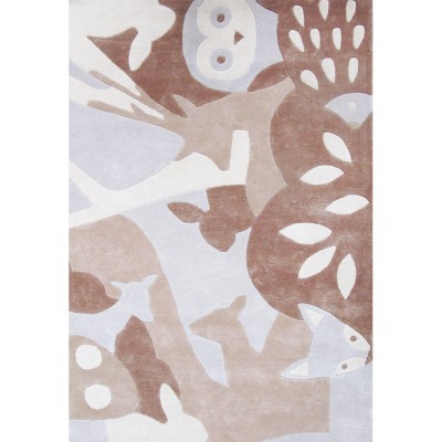 Tapis animaux de la forêt marron (110 x 160 cm)
