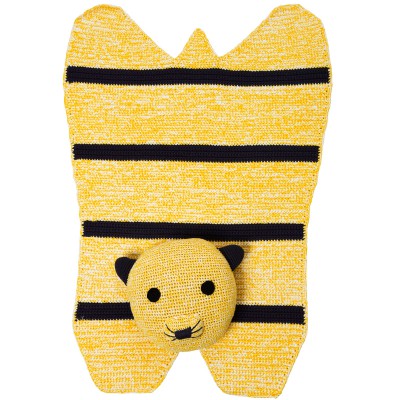 Tapis tim le tigre en crochet de coton bio (58 x 82 cm)