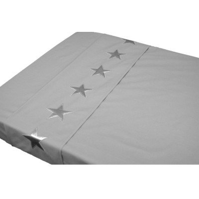 Drap de lit etoiles gris (120 x 150 cm)