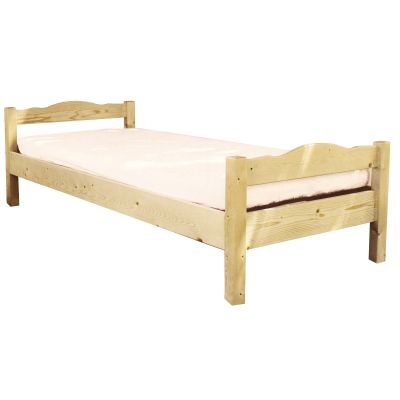 Lit enfant Dominique mod�le Daniel finition : brut / naturel vernis / blanc pastel par Mathy by bols