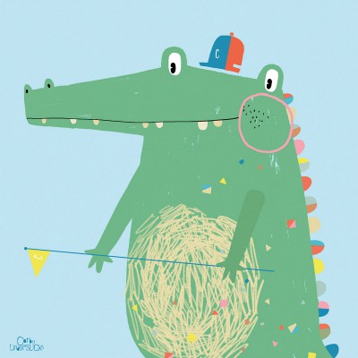 Tableau phil le crocodile by carly gledhill (30 x 30 cm)