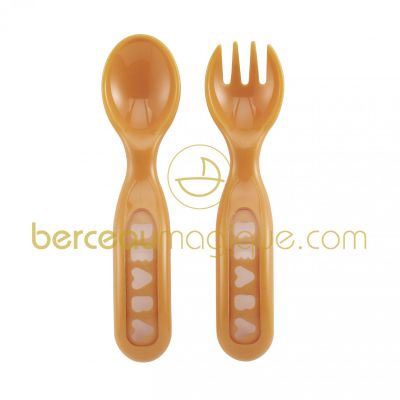 Lot de 2 couverts pour b�b� orange par B�aba